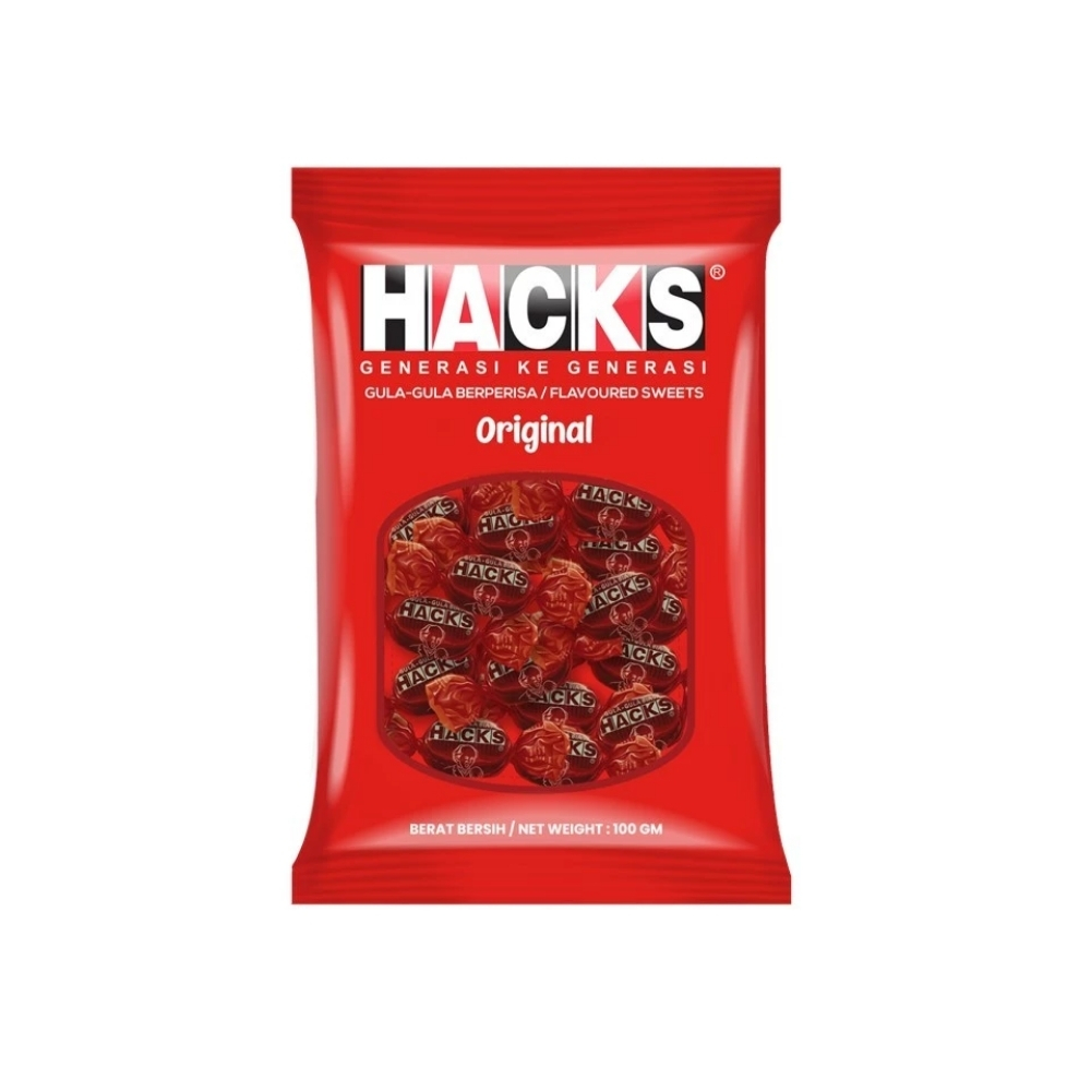 ECO (111) Hacks Original Flavoured Sweets 100g - Image 1