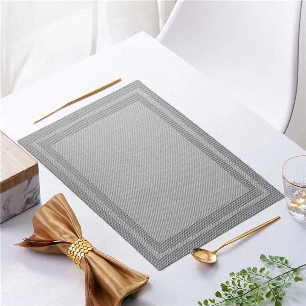 ECO (59) Grey Woven Dining Table Placemat - Image 1
